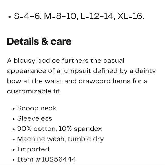 Andrew Marc Stretch Cotton Navy Jumpsuit L - Picture 11 of 11